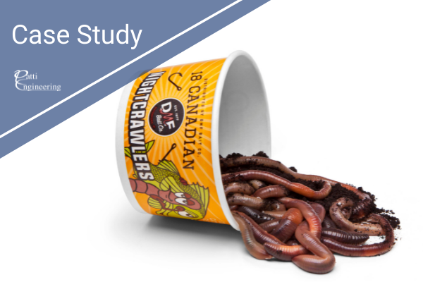 Worms spilling out of cup