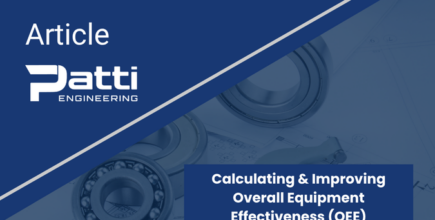 Gears in the background with the text "Article: Calculating & Improving Overall Equipment Effectiveness (OEE)