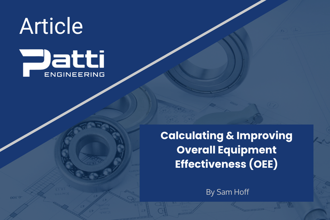 Gears in the background with the text "Article: Calculating & Improving Overall Equipment Effectiveness (OEE)