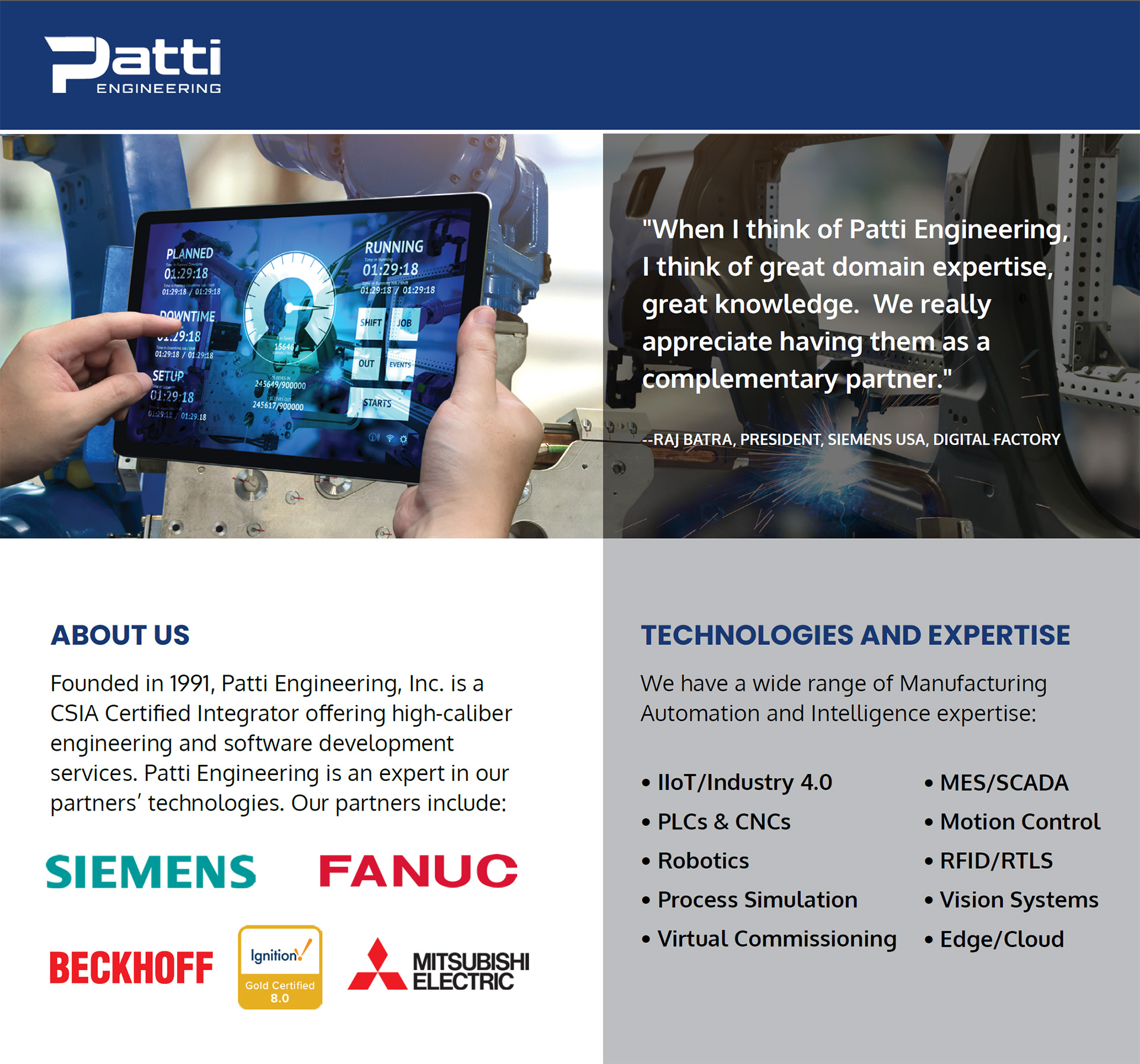 Patti Engineering Siemens Product capabilities 2025