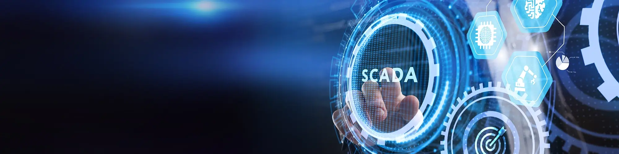 System Supervisory Control And Data Acquisition technology concept. SCADA.