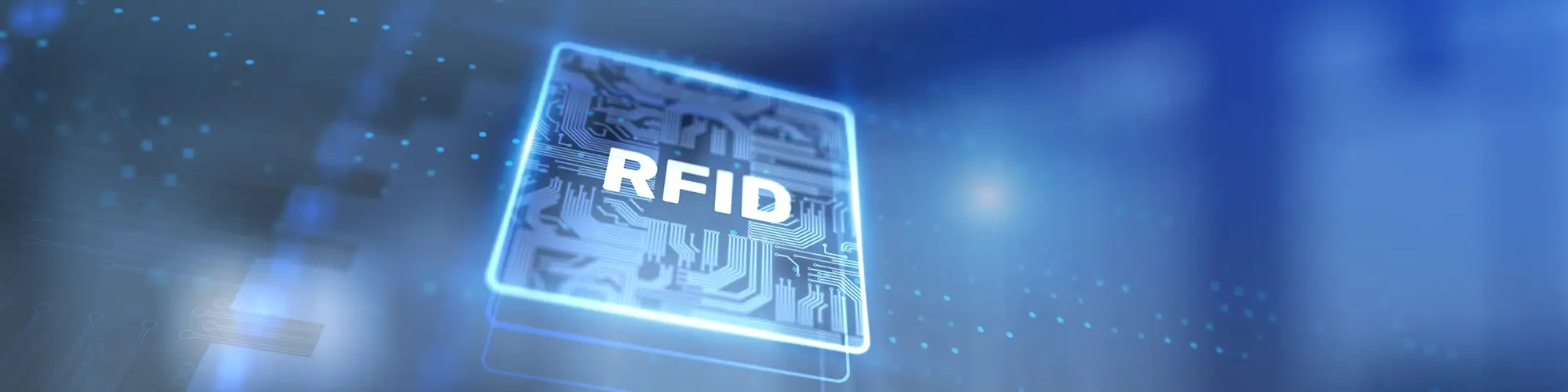 RFID Radio Frequency Identification technology concept on virtual screen.